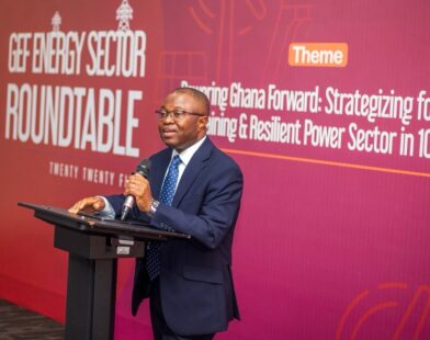 Atta Gyan, DMD, Operations and Support Functions, Fidelity Bank, delivering the keynote address at the GEF Energy Roundtable 2025