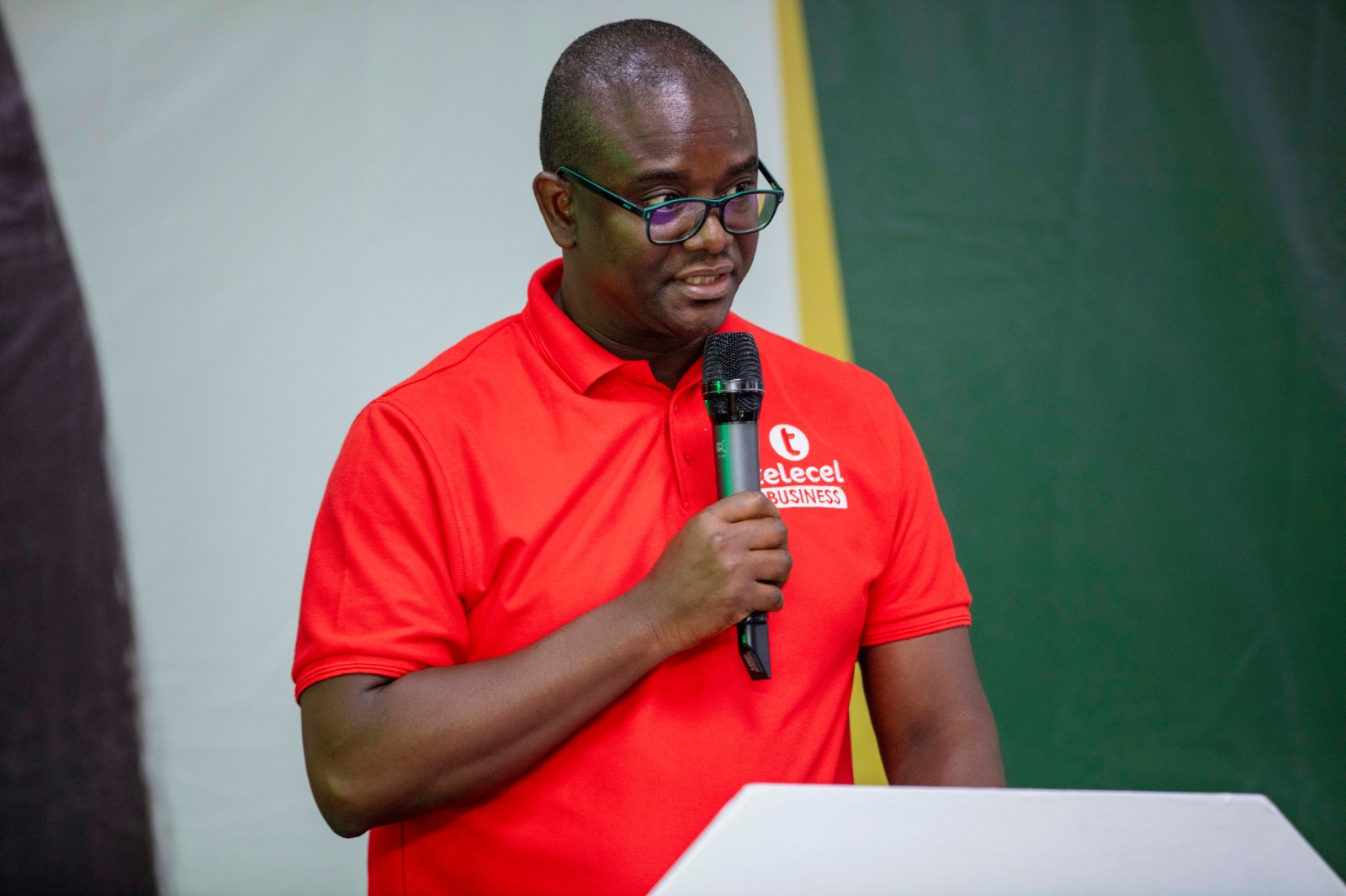Telecel Ghana’s Head of SME, Alfred Neizer speaks at the 10th Rural Banking Week Celebration in Ho on strengthening financial participation.