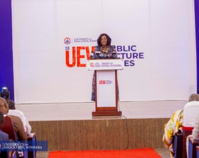 Ing. Patricia Obo-Nai speaks as Chair of the second UEW Public Lecture Series.