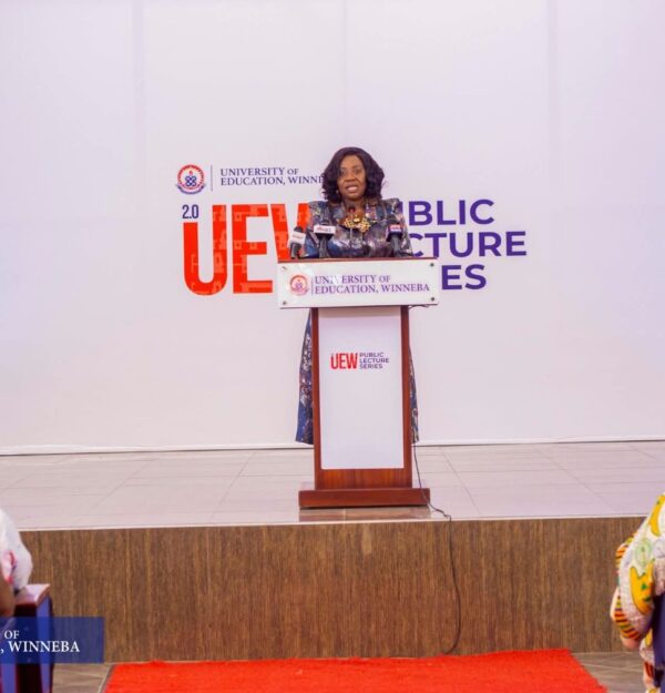 Ing. Patricia Obo-Nai speaks as Chair of the second UEW Public Lecture Series.