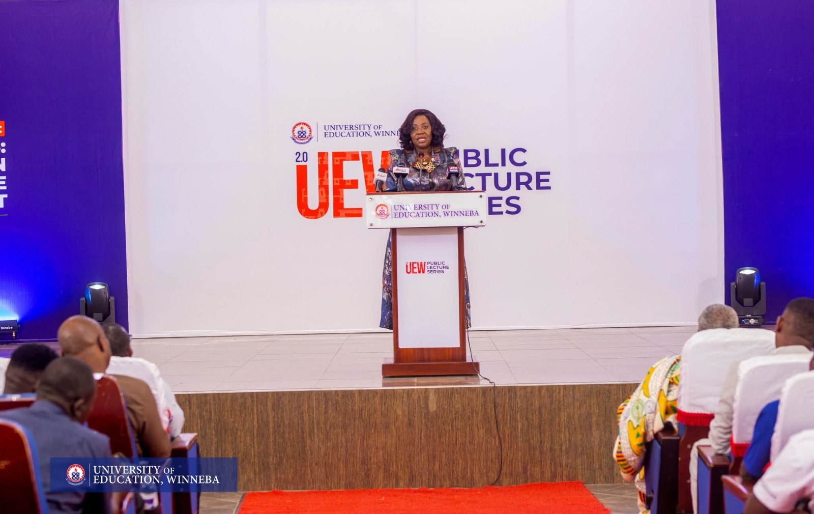 Ing. Patricia Obo-Nai speaks as Chair of the second UEW Public Lecture Series.