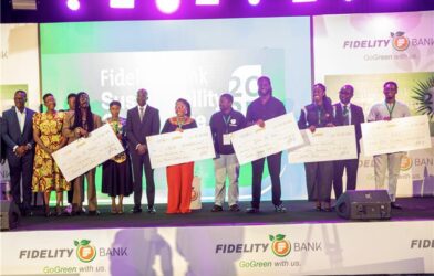 Cohort 1 winners with management of Fidelity Bank