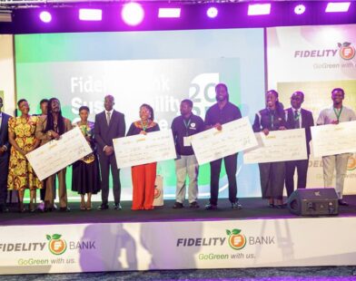 Cohort 1 winners with management of Fidelity Bank