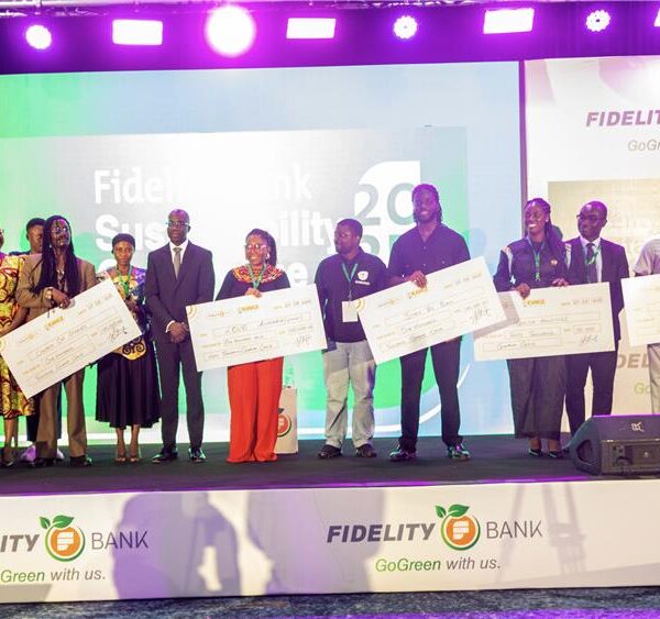 Cohort 1 winners with management of Fidelity Bank