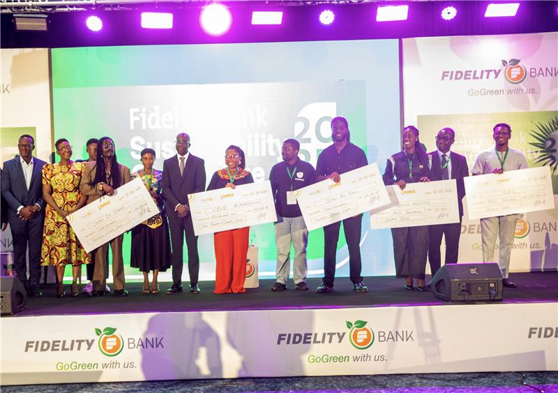 Cohort 1 winners with management of Fidelity Bank