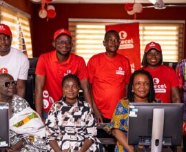 Telecel Ghana employees hand over renovated and equipped computer lab to Anum-Asikuma in the Eastern Region.