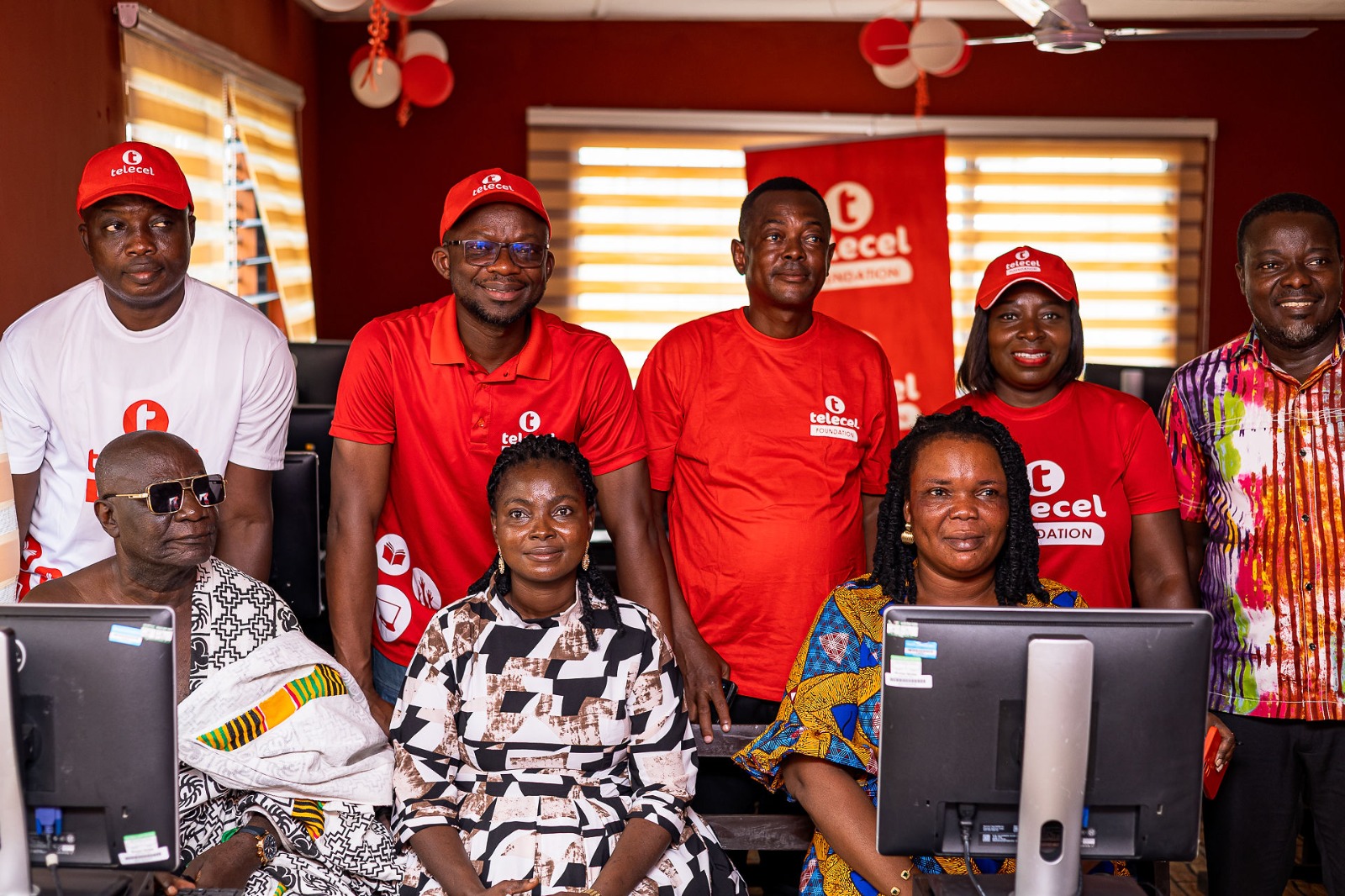 Telecel Ghana employees hand over renovated and equipped computer lab to Anum-Asikuma in the Eastern Region.