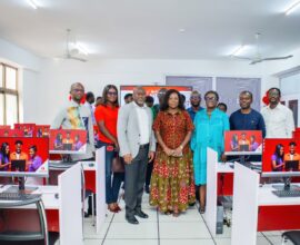 Telecel Ghana hands over the renovated and equipped 42-unit IT lab to the University of Ghana.
