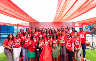 Telecel’s senior management team and officials from National Lottery Authority and Kunim at the launch of Telecel M’ahitti Promo.