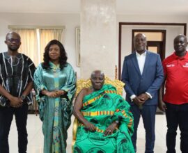 The Telecel Ghana delegation, led by CEO, Ing. Patricia Obo-Nai paid a courtesy call on the Okyenhene, Osagyefo Amoatia Ofori Panin.