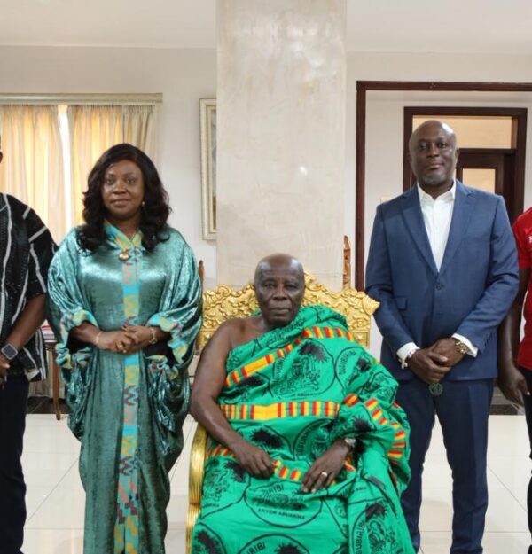 The Telecel Ghana delegation, led by CEO, Ing. Patricia Obo-Nai paid a courtesy call on the Okyenhene, Osagyefo Amoatia Ofori Panin.