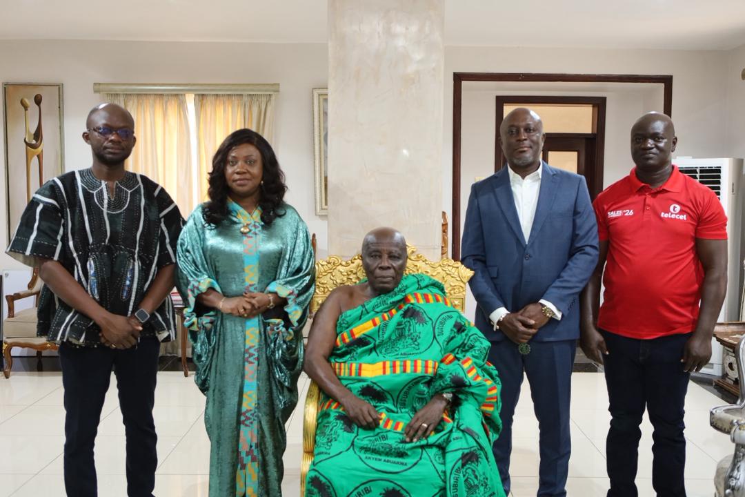 The Telecel Ghana delegation, led by CEO, Ing. Patricia Obo-Nai paid a courtesy call on the Okyenhene, Osagyefo Amoatia Ofori Panin.