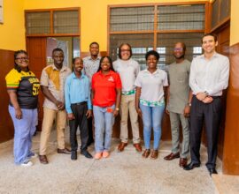 Telecel Ghana’s delegation together with programme partners during the observational visit to a beneficiary school.