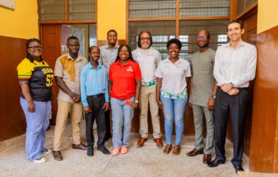 Telecel Ghana’s delegation together with programme partners during the observational visit to a beneficiary school.