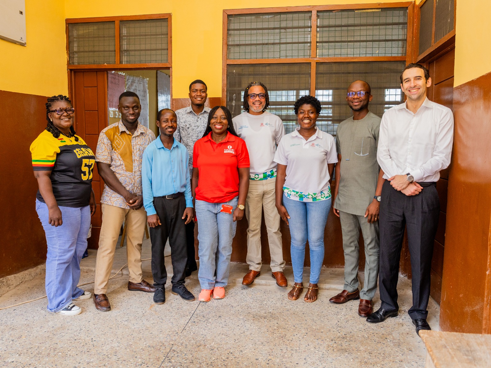 Telecel Ghana’s delegation together with programme partners during the observational visit to a beneficiary school.
