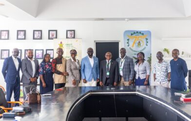 Telecel Ghana’s leadership pays a courtesy call on the new KNUST VC, Prof. Christian Agyare.