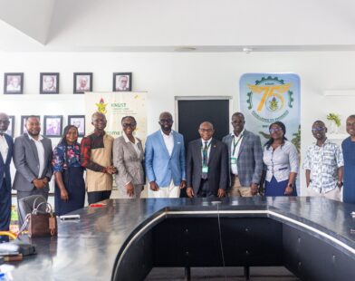 Telecel Ghana’s leadership pays a courtesy call on the new KNUST VC, Prof. Christian Agyare.