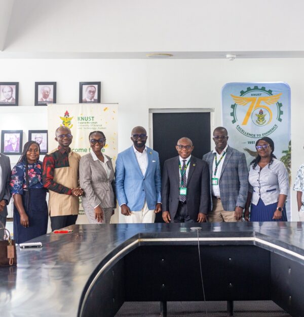 Telecel Ghana’s leadership pays a courtesy call on the new KNUST VC, Prof. Christian Agyare.