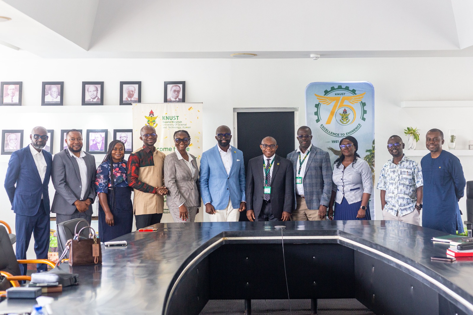 Telecel Ghana’s leadership pays a courtesy call on the new KNUST VC, Prof. Christian Agyare.