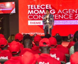 Telecel Ghana’s Chief Operating Officer, Mohamad Ghadaar speaks to agents at the Telecel-MoMAG Agent Conference 2026.
