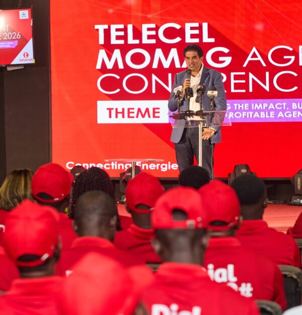 Telecel Ghana’s Chief Operating Officer, Mohamad Ghadaar speaks to agents at the Telecel-MoMAG Agent Conference 2026.